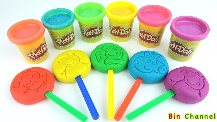 Learn Colors - Peppa Pig Popsicle Vegetables Strawberry Molds Surprise Eggs Play Doh - Bin Channel