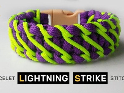 Lightning Strike Stitched Paracord Bracelet