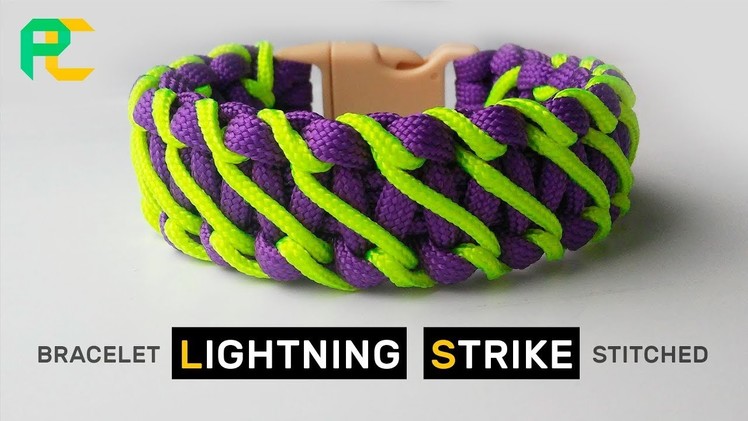 Lightning Strike Stitched Paracord Bracelet