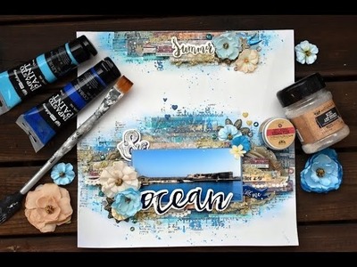 Mixed Media Layout with Impasto Paint and more from Prima.