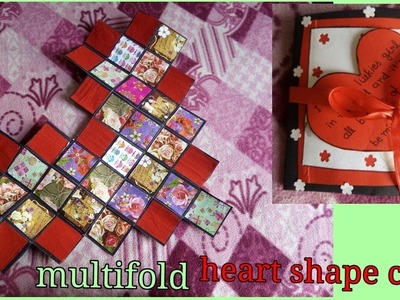 Multi fold heart shape card making.photo scrapbook