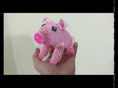 Origami 3d pig tutorial part 1