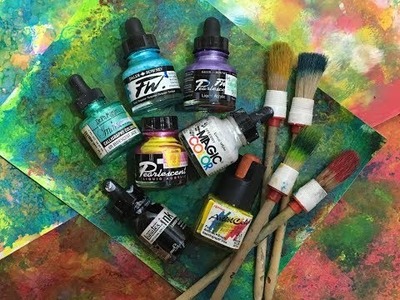 Painty Papers With Liquid Acrylic Inks: Recorded Live