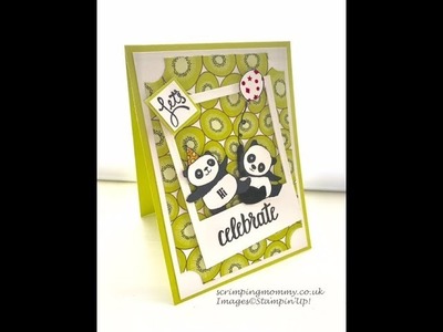 Party pandas selfie card.  Stampin' Up!