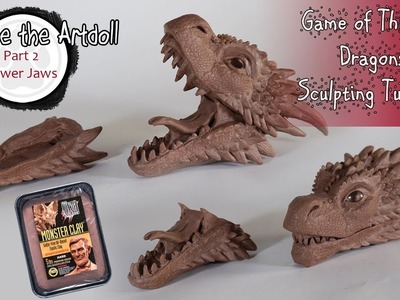 Sculpting Game of Thrones Dragon with Monsterclay - Part 2 lower jaws