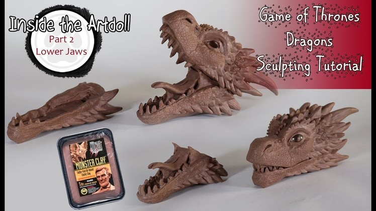 Sculpting Game of Thrones Dragon with Monsterclay - Part 2 lower jaws