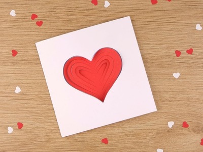 Simple papercut heart card