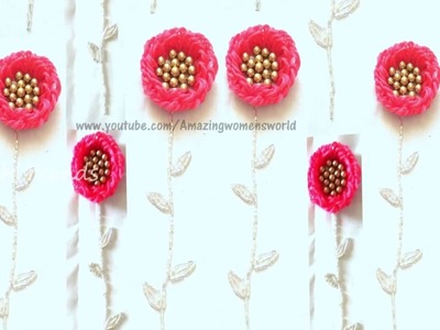 Turkish Embroidery Flower || beads Designing for Long Gown || Churidar || Blouses || Aari || Maggam