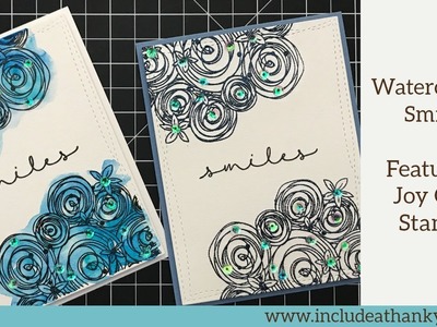 Watercolor SMILES Card | Featuring Joy Clair Stamps | Simple Watercoloring
