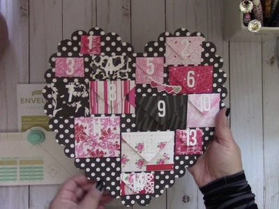 WRMK Mini Envelope Punch Board ~ Scalloped Heart Advent Calendar