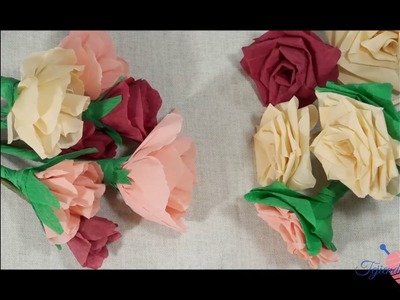 2 Formas de hacer flores de papel crepe. crepe flowers DIY