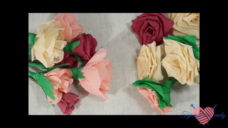 2 Formas de hacer flores de papel crepe. crepe flowers DIY