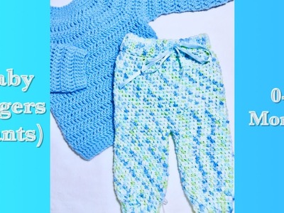 Crochet baby joggers. trousers. pants. leggings 0-3 months easy to make #118
