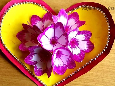 DIY 3D flower POP UP card | Easy Pop Up Card Tutorial | Handmade craft | making this Valentine card