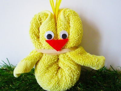 DIY Chick Towel Folding Bird | Washcloth Animals Tutorial Chicken | Baby Shower Ideas Cock