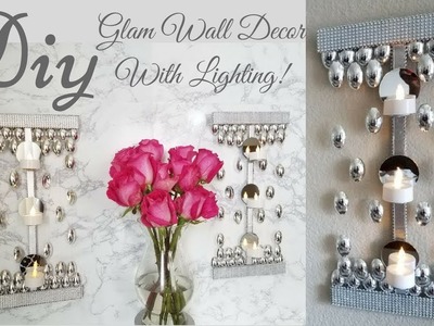 Diy Glam Wall Decor with Minimal Lighting!