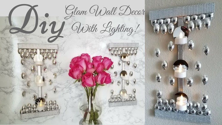 Diy Glam Wall Decor with Minimal Lighting!