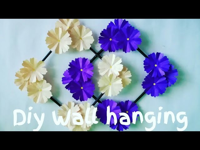 Diy paper flower  wall hanging. Wall hanging craft ideas. flower decorations by KovaiCraft