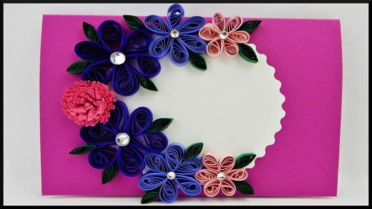 DIY Quilling | Paper Blumen Karte selber basteln | Easy paper flower greeting card | scrapbooking