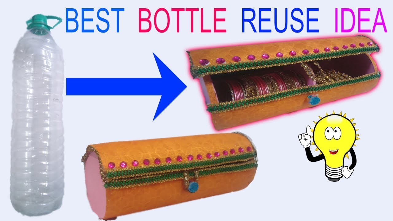 Easy best out of waste idea| plastic bottle bangle box| recycled craft| skill utopia