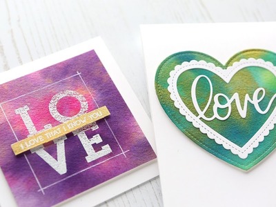 EASY SHIMMER WATERCOLOR Valentine's Day Cards