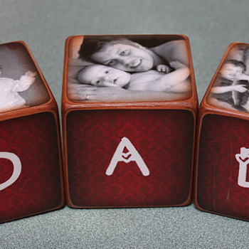 Father's Day Mother's Day Personalized Photo blocks SET of THREE