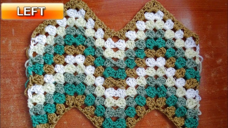 Granny Ripple Crochet Stitch - Left Handed Crochet Tutorial