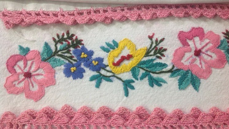 Hand Embroidery | How to do embroidery on Bed Sheet Embroidery