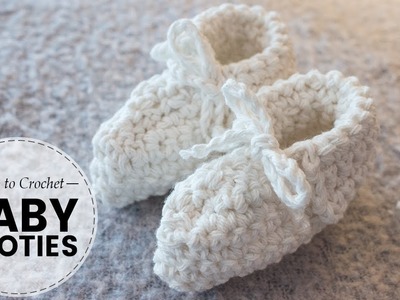 How to Crochet the EASIEST Baby Booties | Last Minute Laura