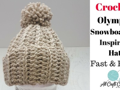 How to Crochet the Olympic Snowboarder Inspired  Hat - Easy Beginner Level