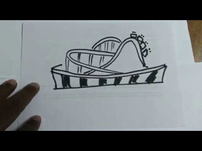 How to draw a roller-coaster ? drawing, sketch, art lessons, quick draw  lessons for kids