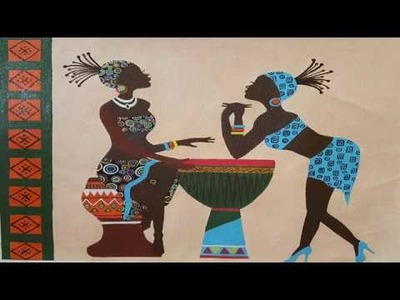 How to draw african ladies - acrylic painting - art work
