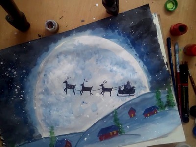 How to draw christmas scene