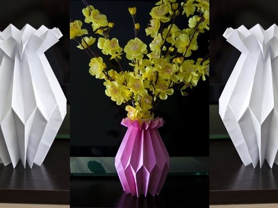 How to make a paper flower vase - DIY Paper Craft - Home decoration ideas