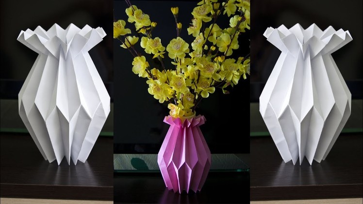 How to make a paper flower vase - DIY Paper Craft - Home decoration ideas