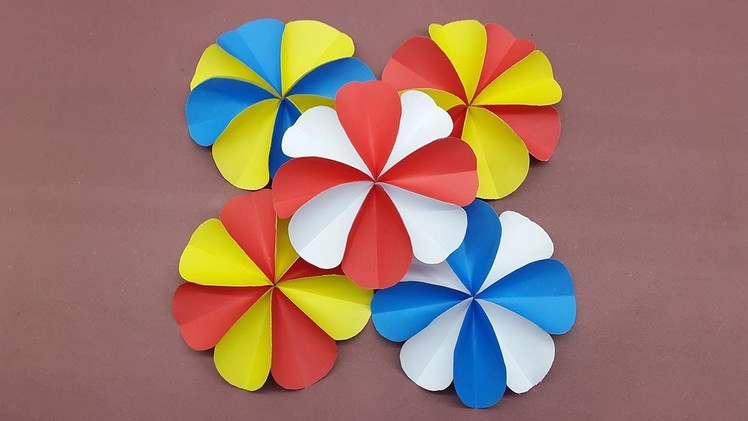 How to make a paper flowers using colors paper | DIY Paper Flower easy tutorial