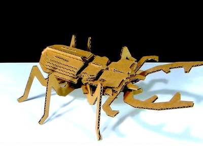 How To Make BEETLE from Cardboard DIY.  Stag Beetle 3D Puzzle