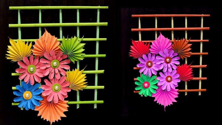 How to Make Easy And Simple Paper Wall Hanging - Wall Hanging Craft Ideas Using Colourful Paper