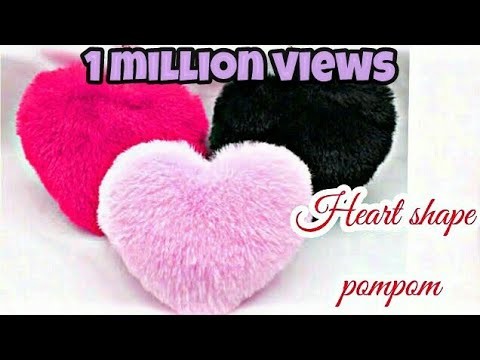 How to make heart shape pompom-heart gift for valentine's |handmade gift for valentine