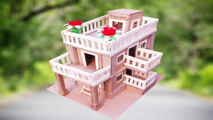 How to make house with cardboard (cardboard house) (cardboard crafts)