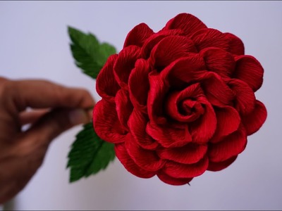How to make Roses - Handmade Crepe Paper Rose (Easy Roses Paper Flowers)