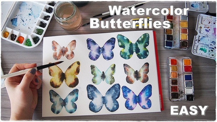 How to Paint A Watercolor Butterfly for Beginners ♡ Maremi's Small Art ♡