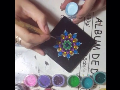 How to paint Mandala for BEGINNERS!!  Flower#2 ????????????????. yess. I put the lamp on a wrong side!! WÁÁ