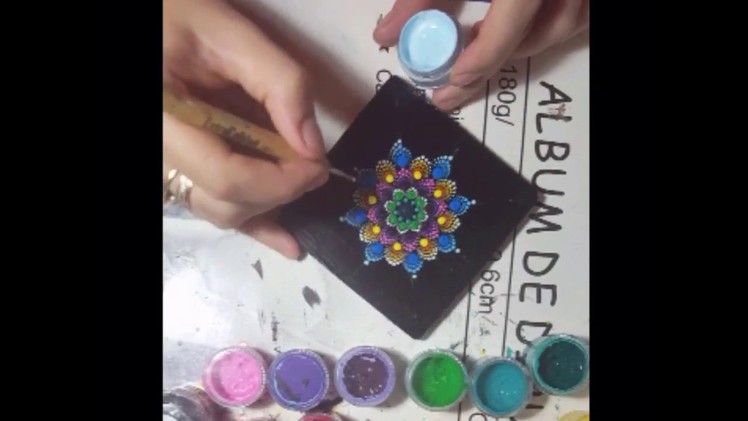 How to paint Mandala for BEGINNERS!!  Flower#2 ????????????????. yess. I put the lamp on a wrong side!! WÁÁ