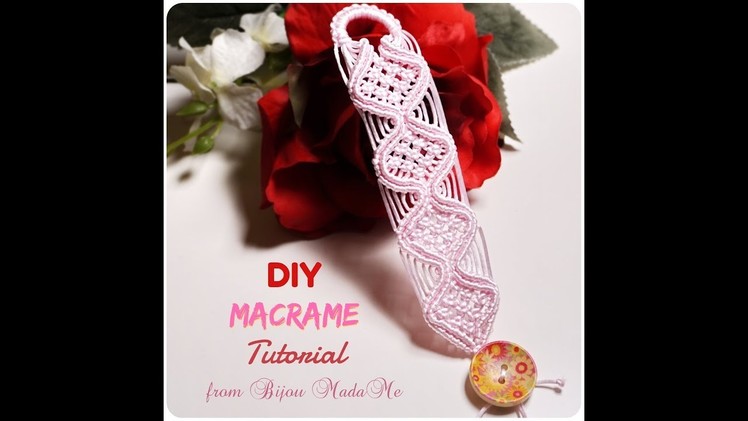 Macrame bracelet tutorial. DIY macrame & crafts. How to make satin cuff macrame bracelet.