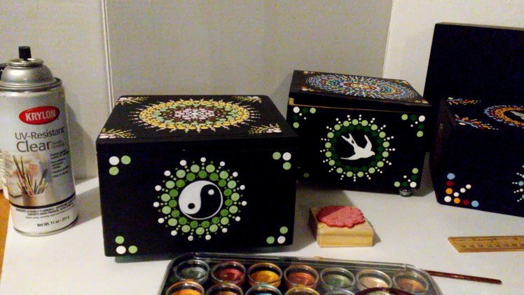 Mandala Dot Painting Upcycle Recycle Cigar Box Tutorial Ideas How to