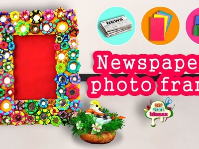 Newspaper photo frame || DIY craft Ideas best out of waste-Newspaper photo frame-DIY photo Frame