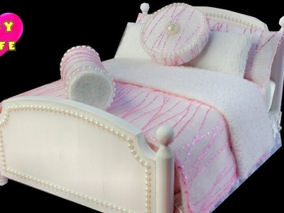 Princess Bed #1, Miniature Doll Bed DIY