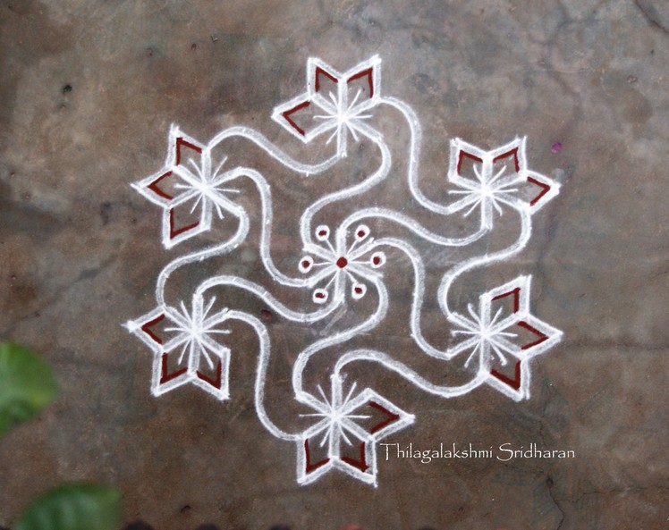 SIMPLE DOTTED KOLAM FOR BEGINNERS