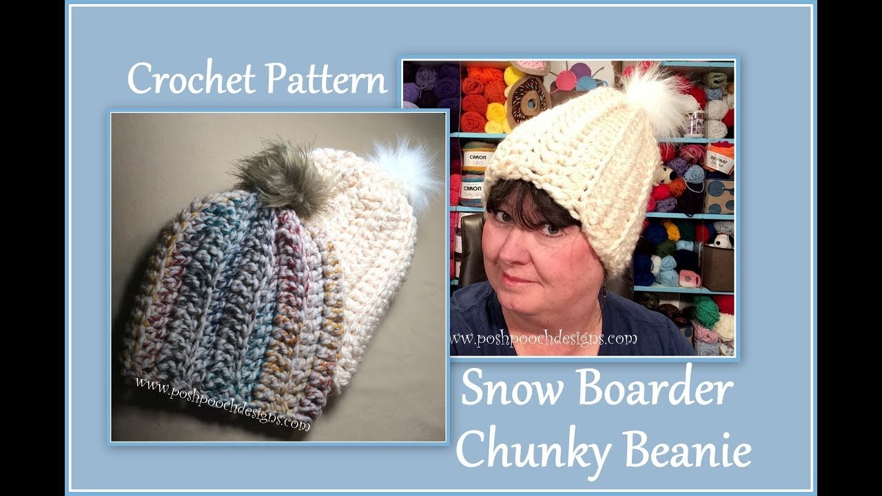 Snow Boarder Chunky Beanie Crochet Pattern